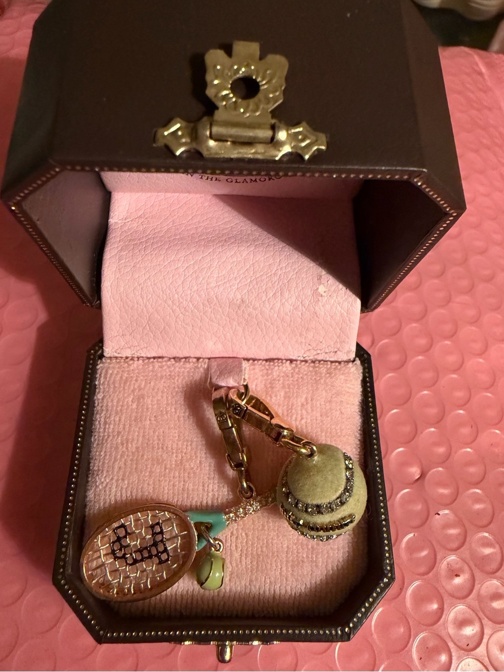 Gold-Tone Tennis Racket & Ball Charm Juicy Couture charm